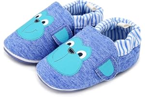 Timatego Toddler Baby Boys Girls Shoes Non Skid Slipper Sneaker Moccasins Infant First Walker House Walking Crib Shoes(6-24 Months)