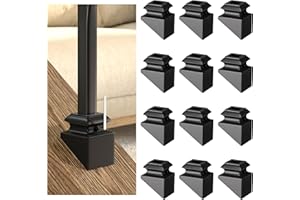 Antsky Iron Baluster Shoes 12 Pack, Slant Shoes, Stair Baluster Shoes Use for 1/2" Square Iron Balusters, Balusters for Staircase Interior, Satin Black