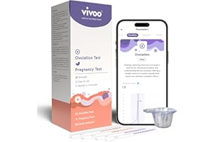 Vivoo Ovulation and Pregnancy Test Kit: Track Your Cycle and Test Results with Vivoo App, Includes 25 Individually Wrapped Ov
