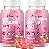 DIAOLAI Sugar-Free Multi Collagen Gummies for Women & Men – Types I, II, III, V, X with Biotin, Vitamin C & Zinc for Hair, Skin & Nails | Strawberry Flavor | 120 Gummies