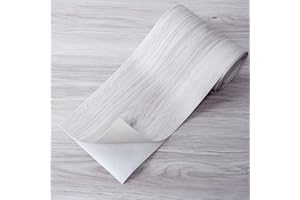 Art3d 15 Sq.ft Peel and Stick Floor Tiles, 10Pcs Luxury Vinyl Plank Flooring Wood Look, 36" × 6" Adhesive and Waterproof Tile Sticker for Bedroom, Living Room, Kitchen, White/Grey