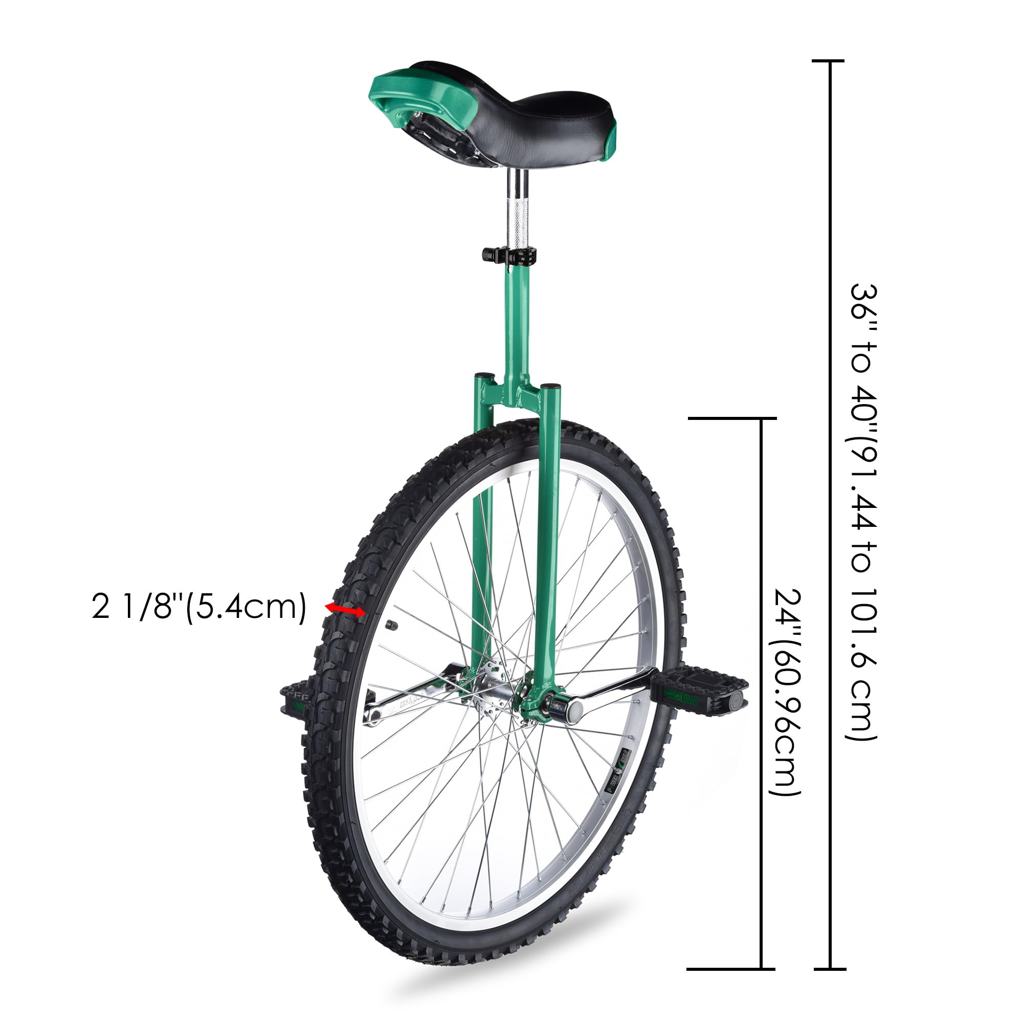 AW 16/18/20/24 Inch Wheel Outdoor Unicycle Adjustable Seat Exercise Bicycle Fit Adults Kids Outdoor Sports Fitness Exercise, for Choice