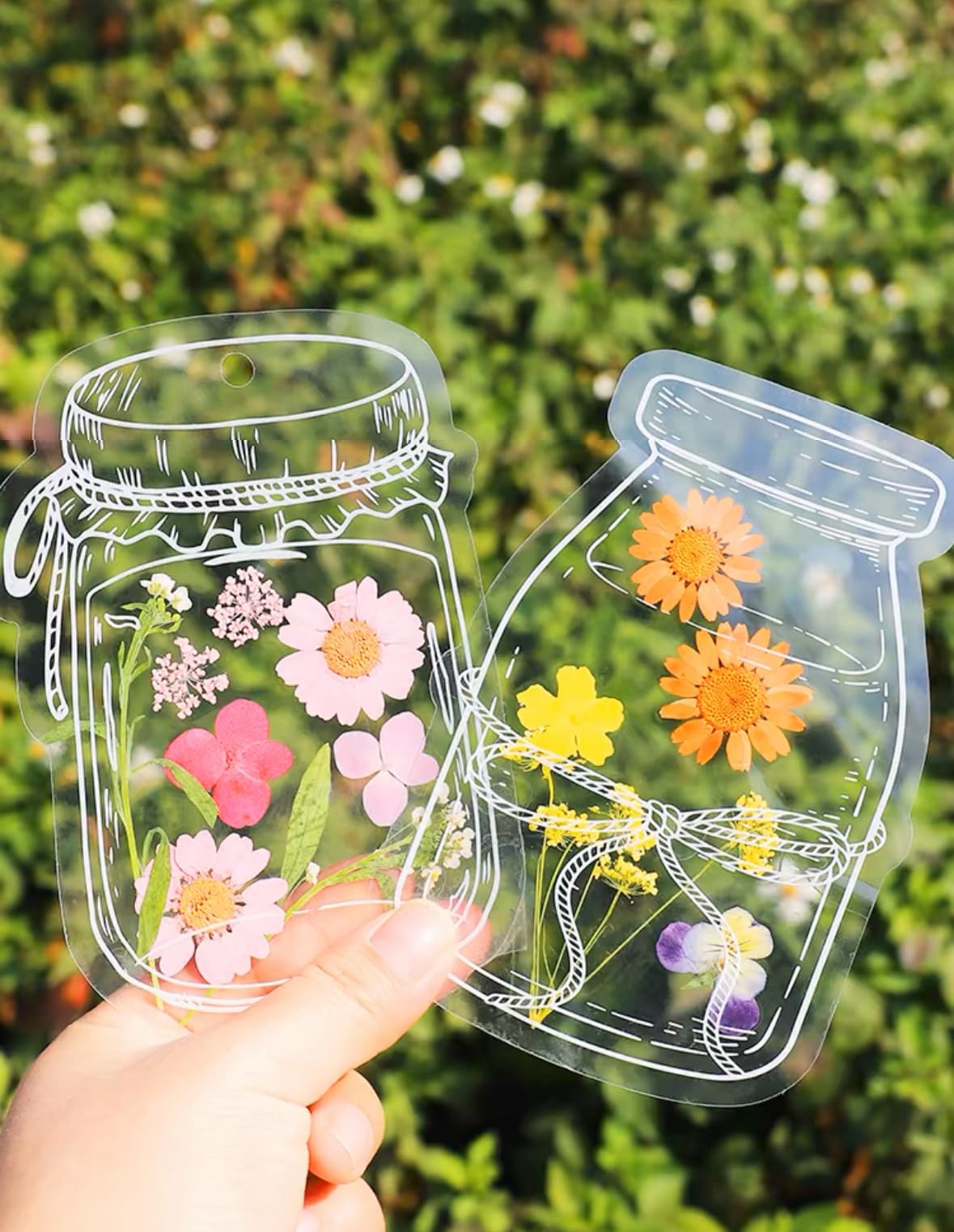 Photo 1 of 20-Piece Large DIY Transparent Dried Flower Bookmarks - Decorative Flower Markers for Book Lovers, Novels & School Books