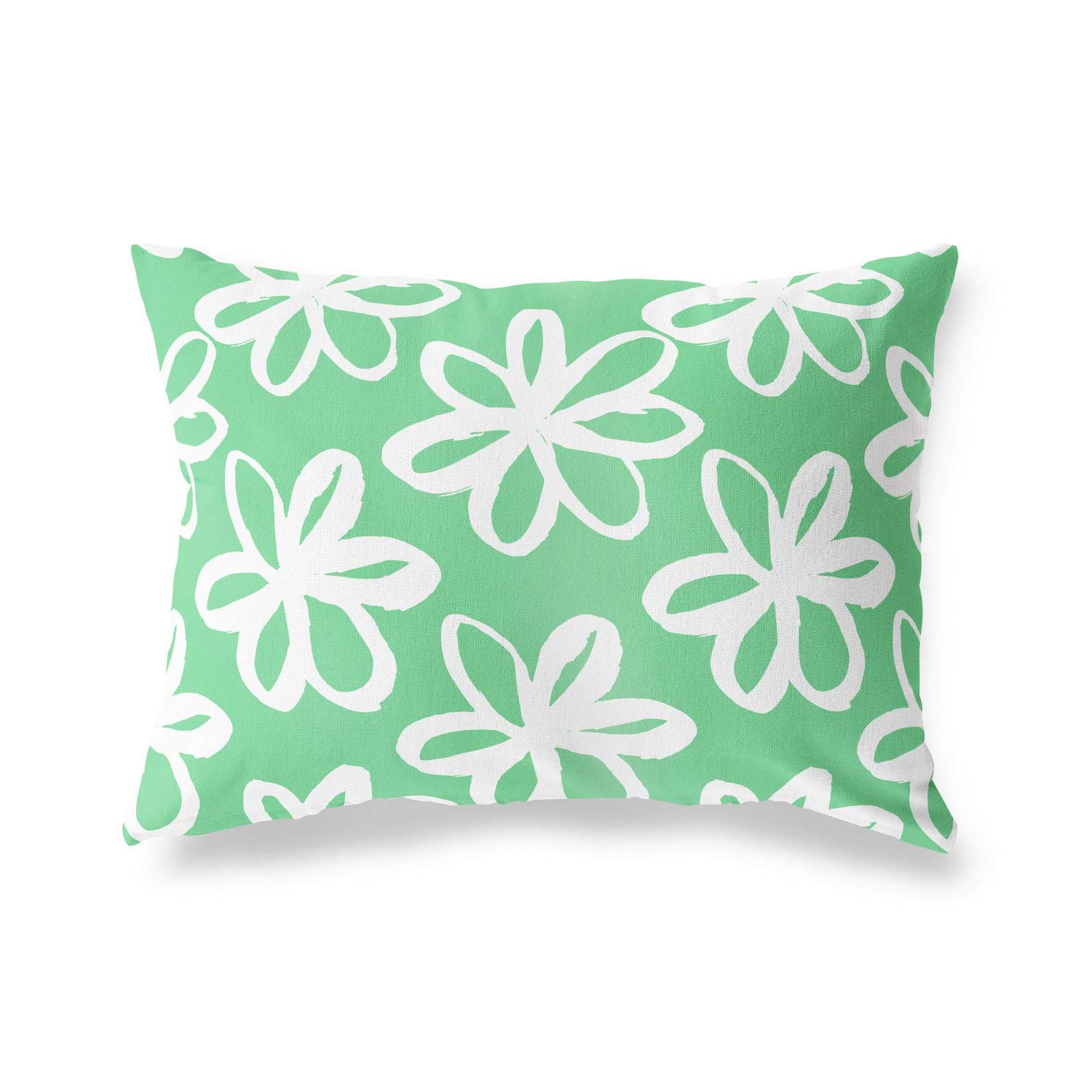 Bonamaison Decorative Cushion Cover Petrol Green & White, Throw Pillow Covers, Home Decorative Pillowcases for Livingroom, Sofa, Bedroom, Size: 35x50 Cm - Designed and Manufactured in Turkey