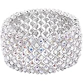 Lavencious Tennis Rhinestone Stretch Bridal Bracelets Evening Party Jewelry For Women Stretch Bracelets