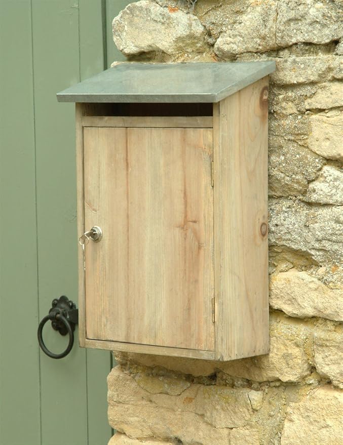 Ingarden Wooden Letter Box With Zinc Lid And Key With Lock Amazon.co