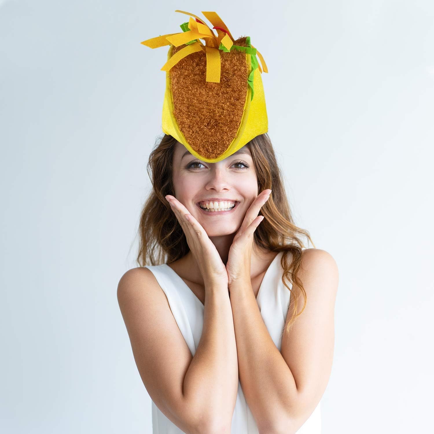 Juvale Fiesta Taco Hat Novelty Costume Accessory for Cinco de Mayo, Photo Booth Prop, and Parties, Adult Size: Clothing