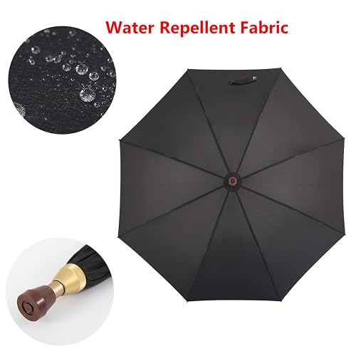 Adjustable Walking Stick Umbrella - Windproof Cane With Non-Slip Tip 83-92cm Height