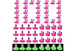 Guiqulai 100 PCS Mini Flamingo, Luminous Tiny Flamingo Mini Resin Animals Resin Figures for Garden Landscape Aquarium Dollhou