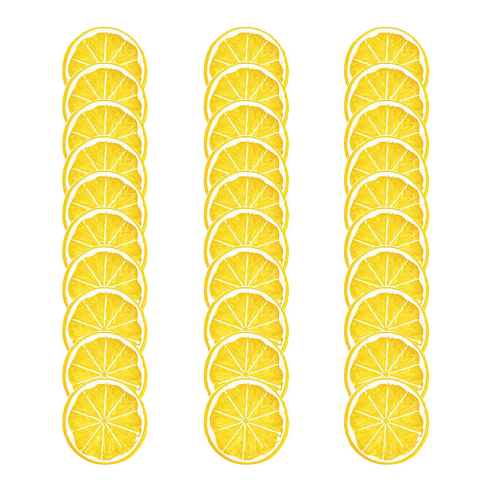 Photo 1 of Akenhety 30pcs Artificial Lemon Slices Home Kitchen Decor Fake Fruit Basket Display Decoration Lifelike Lemon Vase Filler?Yellow?