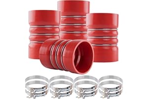 Ailbiuko Silicone Charge Air Cooler Hump Hose 4" X 6" Heavy Duty Intercooler Hoses Boot Kit with T-bolt Clamps Set for Semi Trucks, Pack of 4