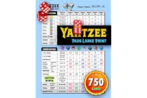 Yatzee Pads Large Print: Original Large Print Score Sheets.
