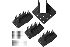 YVHFWOY 24 Pcs Hurricane Tie,14-Gauge(2MM) Heavy Duty Joist Hangers,Black Powder Coating Roof Brackets Fit 2X Truss to Rafter Connector for Roofing Trusses Wood Timber Connectors with Screws
