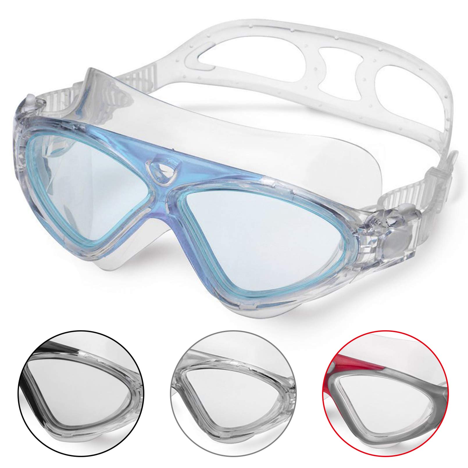 Winline Schwimmbrille Erwachsene Kinder Anti Fog Ohne Leakage deutlich Anblick UV Schutz, Professional Schwimmbrille für Herren Damen Jungen Mädchen
