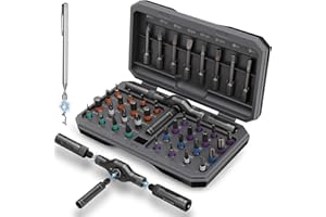 KELIN Magnetic Ratchet Screwdriver Set, 43 in 1 T Handle Ratchet Screwdriver Kits with S2 Steel Bits, Ratcheting Screwdriver for Home Daily Repair, DIY Projects, Ideal Gift for Men Husband
