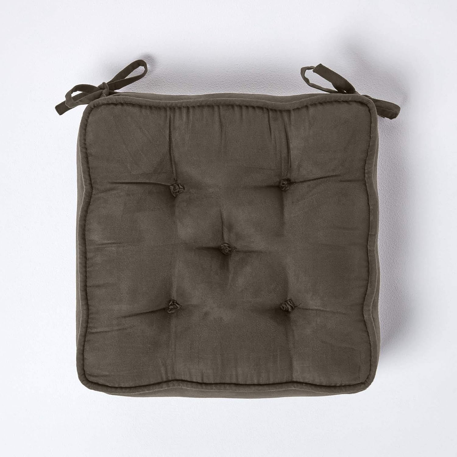 HOMESCAPES Grey Dining Chair Booster Cushion Large Firm 40cm Square Seat Pad with Supportive 10cm Thick Lift Luxury Soft Grey Faux Suede Cushion for The Elderly Post-Operative and Pregnancy - Image 4