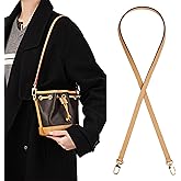KIYOMIL Genuine Vachetta Leather Strap for Bag,Shoulder Purse Strap Replacement Fot for Félicie Pochette (BEESWAX-Width:0.43in&Length:35.4in,Double Buckles)