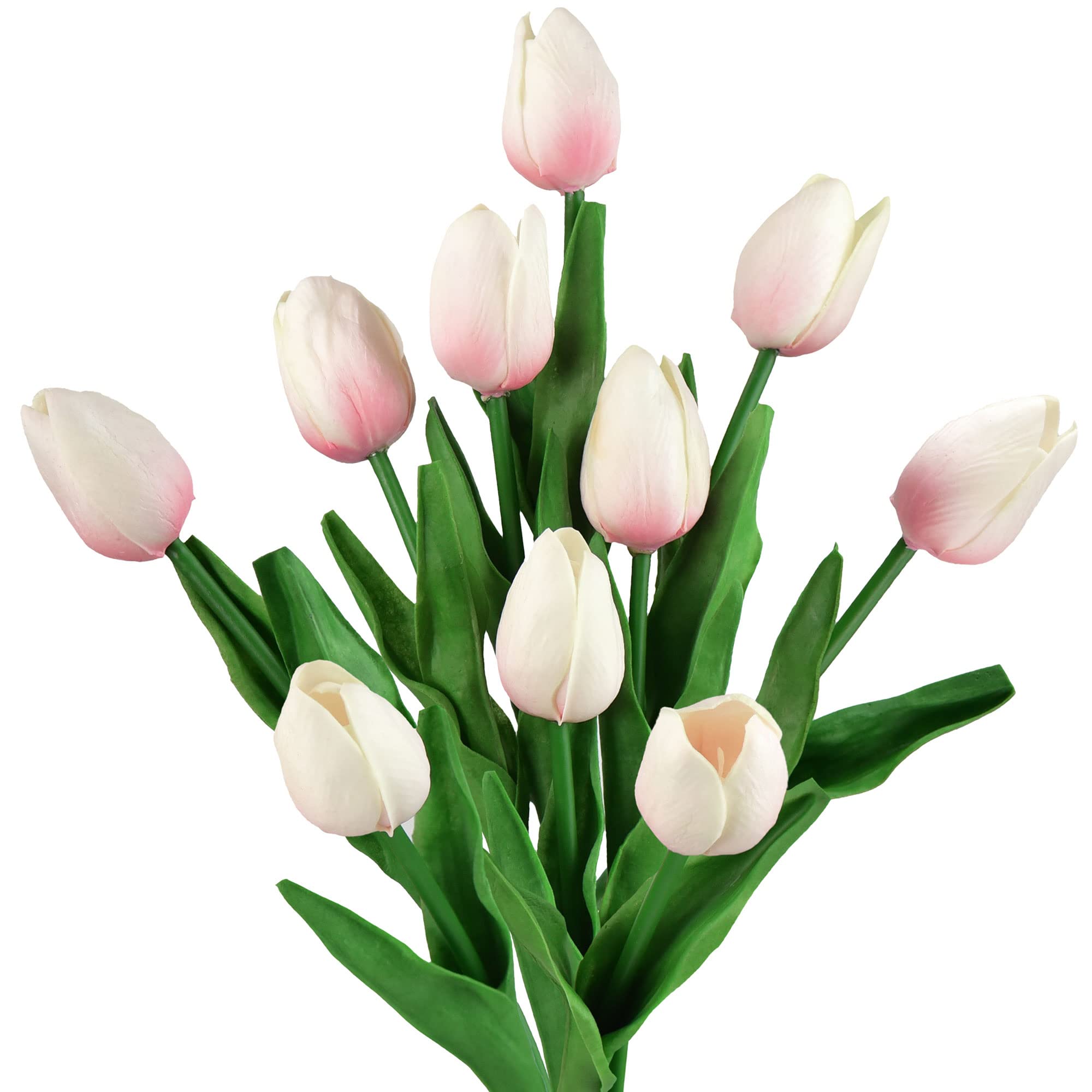 FiveSeasonStuff 10 Stems of Real Touch Tulip Artificial Flowers Bouquet, Perfect for Wedding, Bridal, Party, Home, Holidays, Garden, Birthday, Office Décor DIY (Romance)