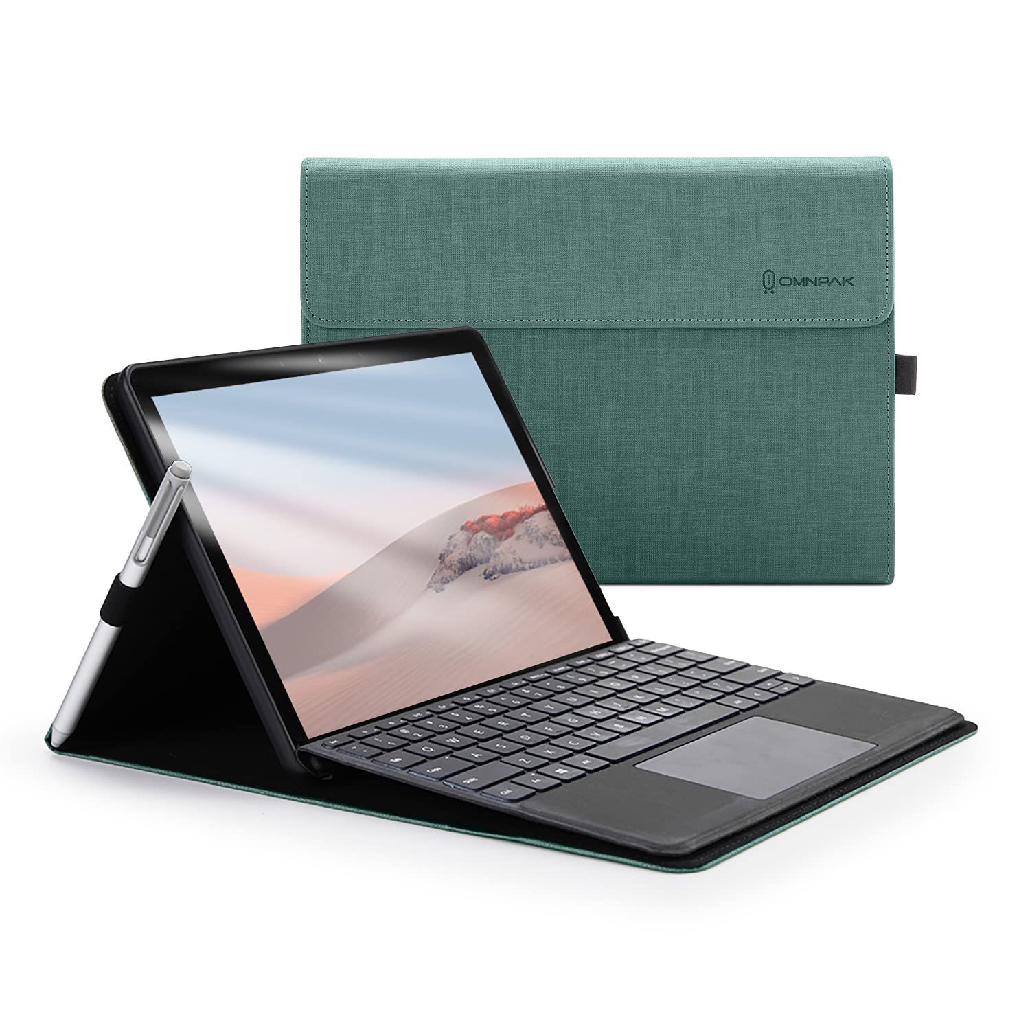 Omnpak Case for Surface Go - Slim Lightweight Cover with Stylus Holder, Multiple Angles, Compatible with Type Cover Keyboard
