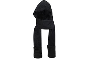 Bioterti Super Soft Fleece Women’s Hooded Scarf & Hat W/Glove Pockets