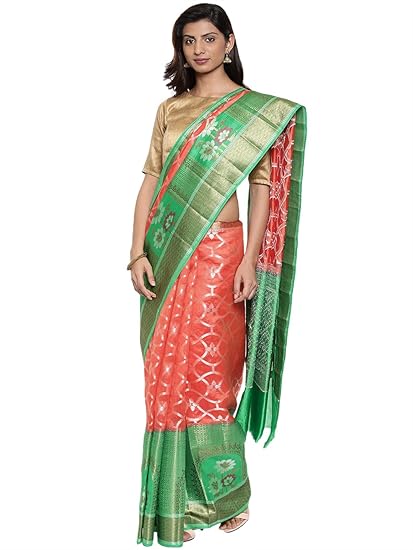 Womens Tussar Silk Saree With Blouse Piece (CCMYFS10793_Orange)