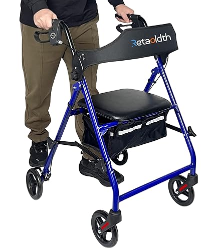 Rollator Walkers With Seat For Seniors Foldable 8 Big Wheels | Australia - View #12