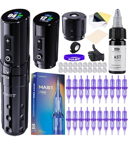 MAST FLIP3ワイヤレスタトゥーマシン Amazon.com: Mast Tattoo Flip3 Wireless Tattoo Machine Kit, 7