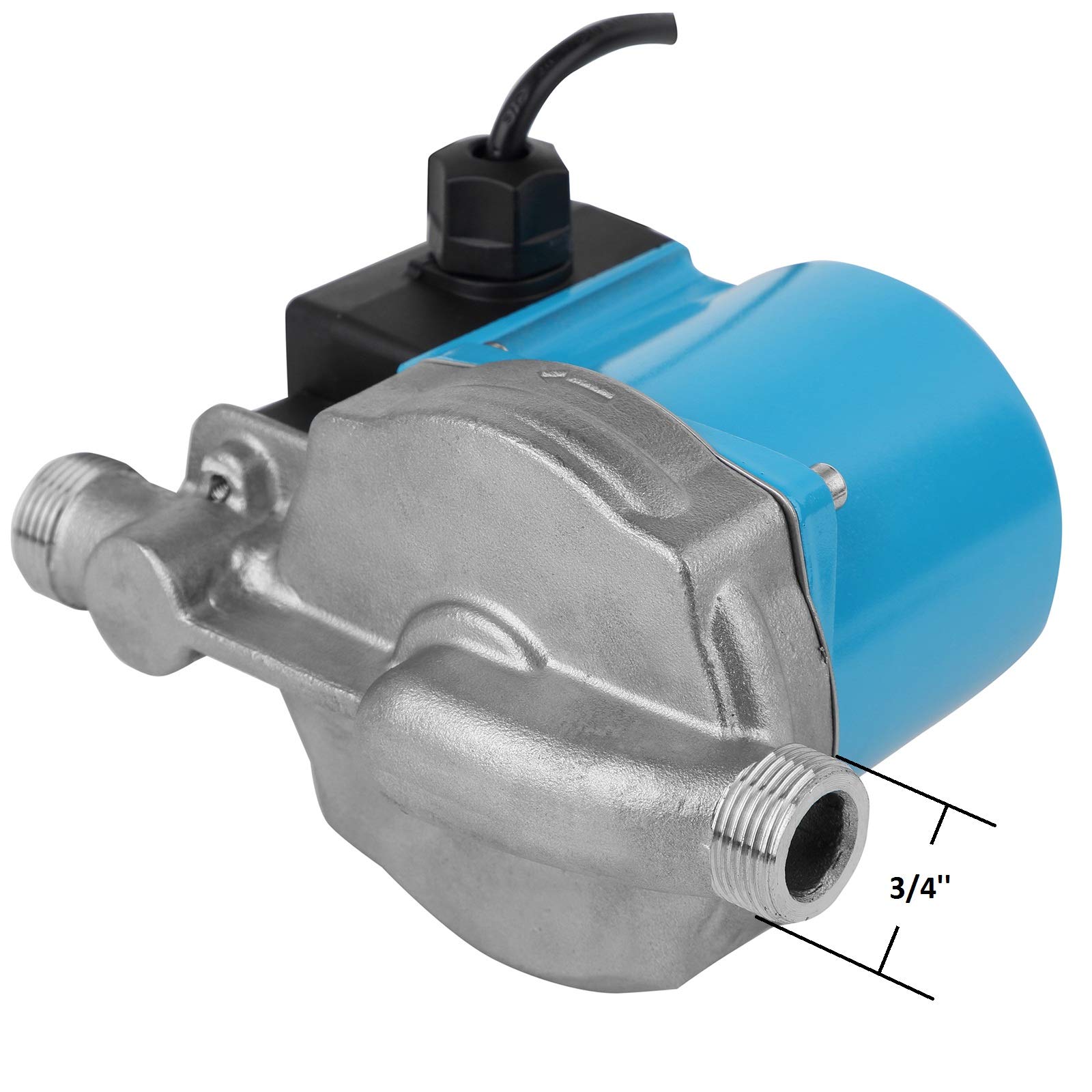 BOKYWOX 110V Food Grade Automatic Domestic Booster Pump NPT 3/4'' 120W Circulate Boost Pressure Water Pump for Solar Heater/Faucet Stainless Steel 304(RS15-9 SB)