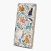 Immaturus Womens Wallet, Cat Leaf Slim Thin RFID Blocking Credit Card Wallets, Long Bifold PU Leather Card Holder Organizer, Cute Cash Clutch Billfold with Zipper Coin Pocket Ladies Girls Gift