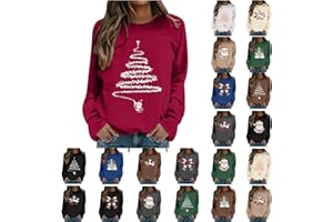 Christmas Sweatshirts for Women Funny Print Christmas Sweatshirt Crewneck Sweatshirt Festive Christmas Outfit Pullover