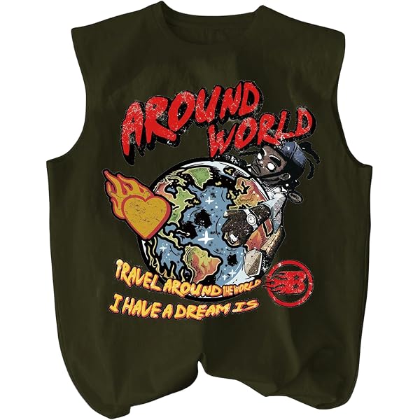 WDIRARA Men's Y2k Lip Graphic Tank Tops Hip Hop Sleeveless