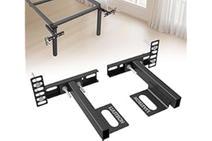 LIASTRON 2 Pack Adjustable Headboard Brackets for Metal Bed Frame & Adjustable Base, Universal Headboard Attachment Adapter, Fits Twin/Full/Queen/King, Headboard & Footboard Extension, Matte Black