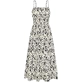 GRACE KARIN Summer Dresses for Women 2026 Vacation,Smocked Floral Maxi Dress,Boho Beach Sundress with Pocket Fashion Clothing