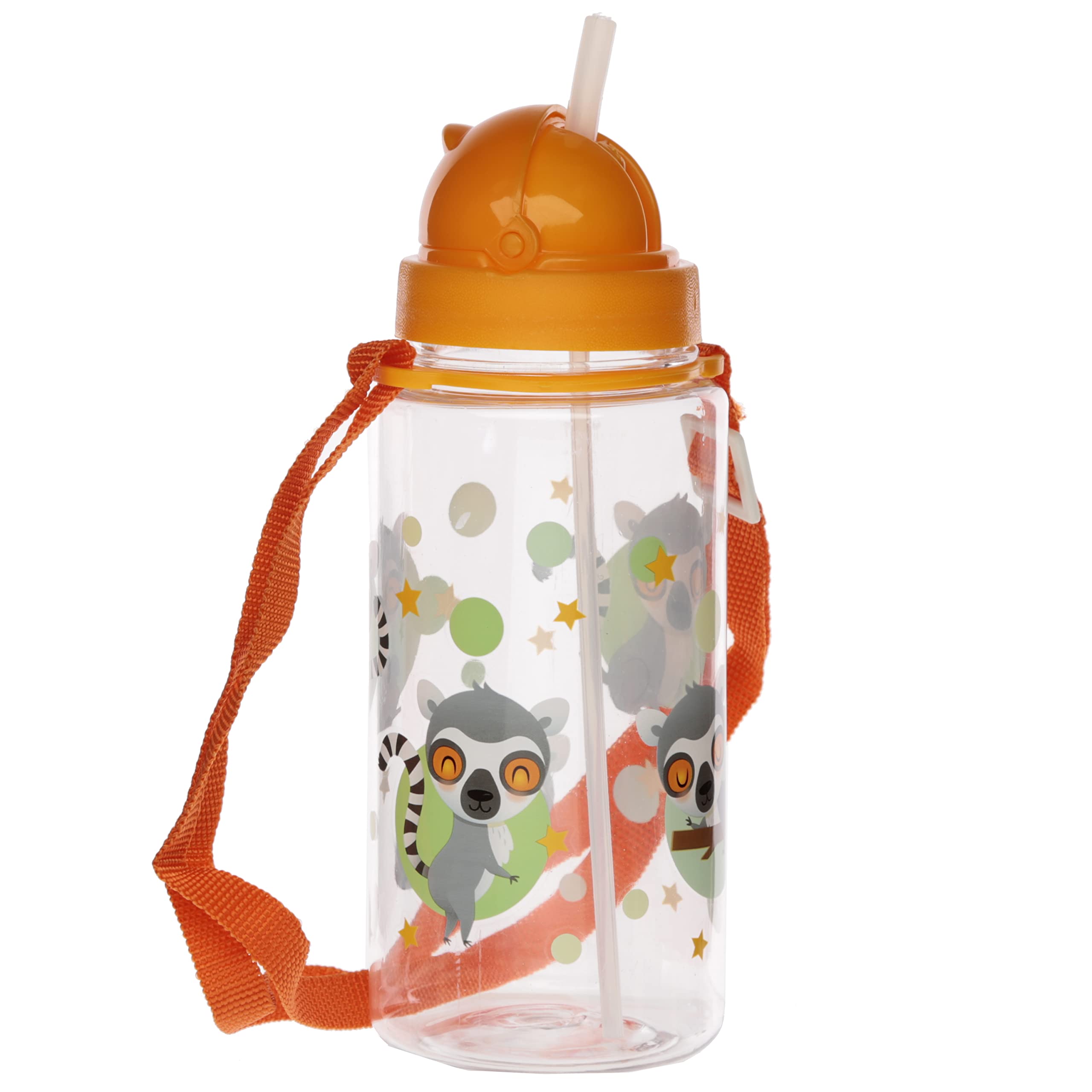 450ml Children's Reusable Water Bottle with Flip Straw - Lemur Mob