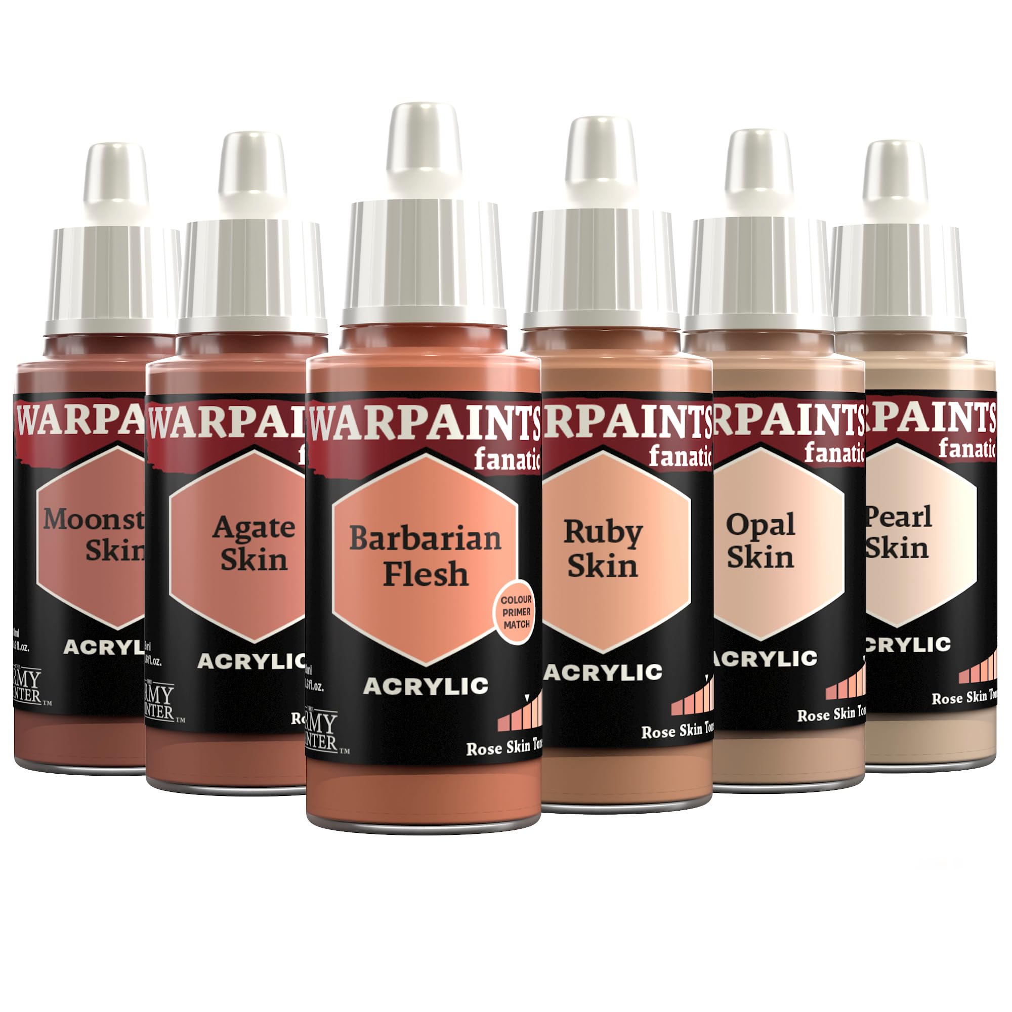 The Army Painter, Warpaints Fanatic Flexible Triad: Rose Skin Tones, 6 x 18 ml acrylic paints - Miniature quality hobby paint for Dungeons and Dragons (DnD) & Warhammer Miniatures