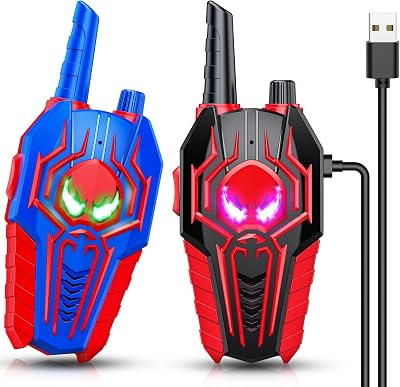Toyokid Spider Rechargeable Walkie Talkies for Kids 3-10 Years Old Boys Girls