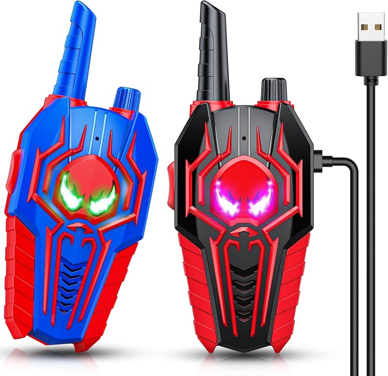 Toyokid Spider Rechargeable Walkie Talkies for Kids 3-10 Years Old Boys Girls