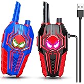 Rechargeable Walkie Talkies for Kids: Christmas Toys Gifts for Boys Ages 3 4 5 6 7 8 9 Kids Walkie Talkies 2 Pack Outdoor 2 Way Radio Hiking Toy for 3-6 Year Old Boy Birthday Gift Stocking fillers