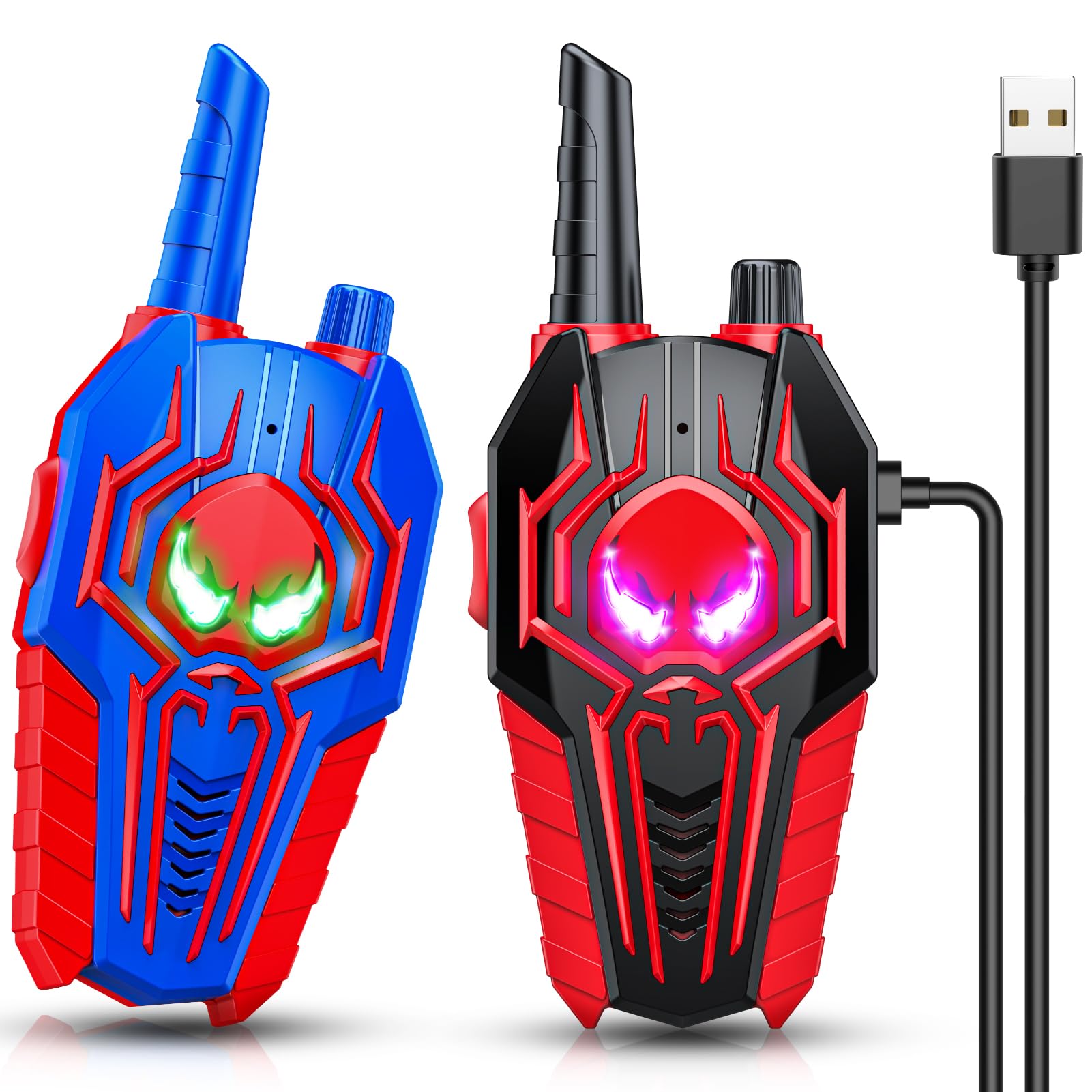 Toyokid Spider Walkie Talkies Rechargeable, Toys for 3-10 Years Old Girls Boys Toys Age 3 4 5 6 7 8 Kids Age 3 4 5 6 Gift for 3-10 Year Olds Boys Girls Walkie Talkie Birthday Easter Gifts Present