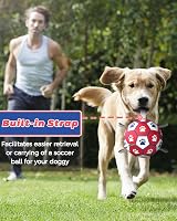 HETOO Dog Soccer Ball 6 inch Interactive Toy Red White Durable PU Buoyant view 4
