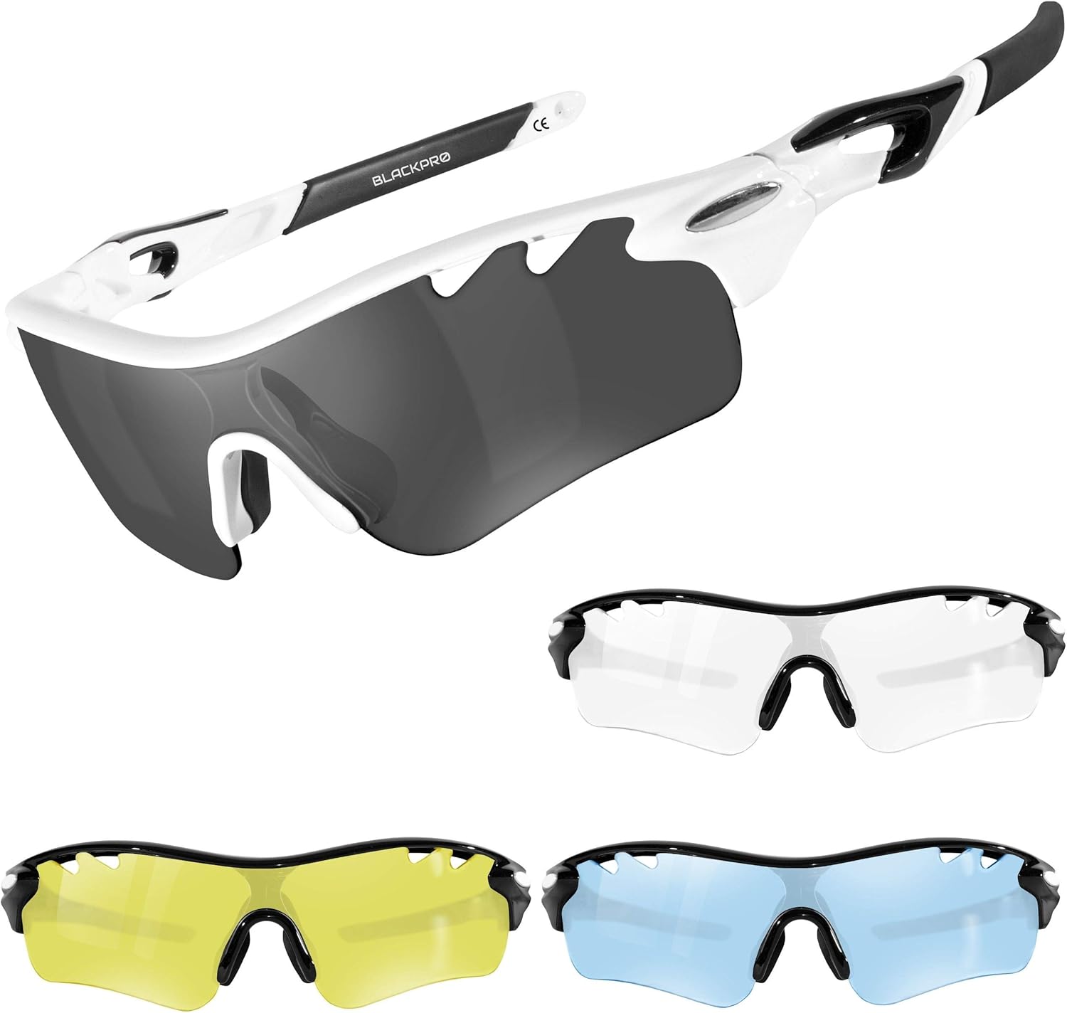 Polarized Cycling Sunglasses Cycling Glasses with 4 Interchangeable