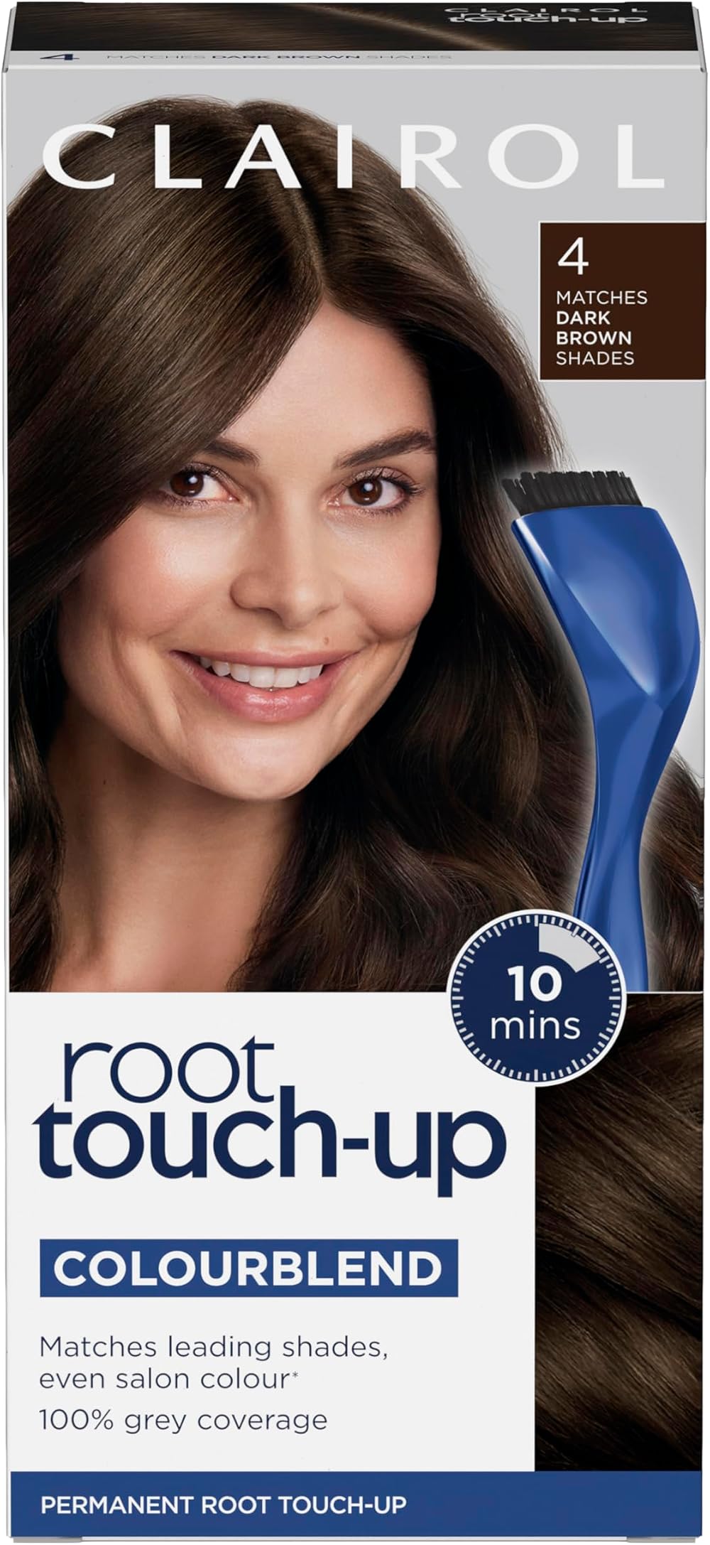 Clairol Root Touch-Up Permanent Hair Dye 4 Dark Brown Packing May Vary
