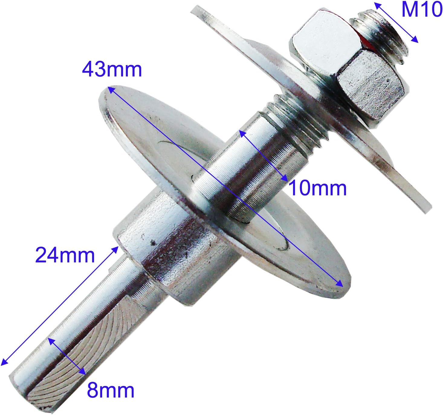 Heavy-Duty 2/5" 10mm Threaded Arbor Mandrel 8mm Long Shank - Fits Wheels Discs to 1" Thick,Pack of 2 Sets - Image 3