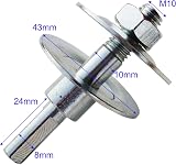 Danuland Heavy Duty 10mm Threaded Arbor Mandrel 8mm Shank 2 Sets Fits 1" Wheels view 2