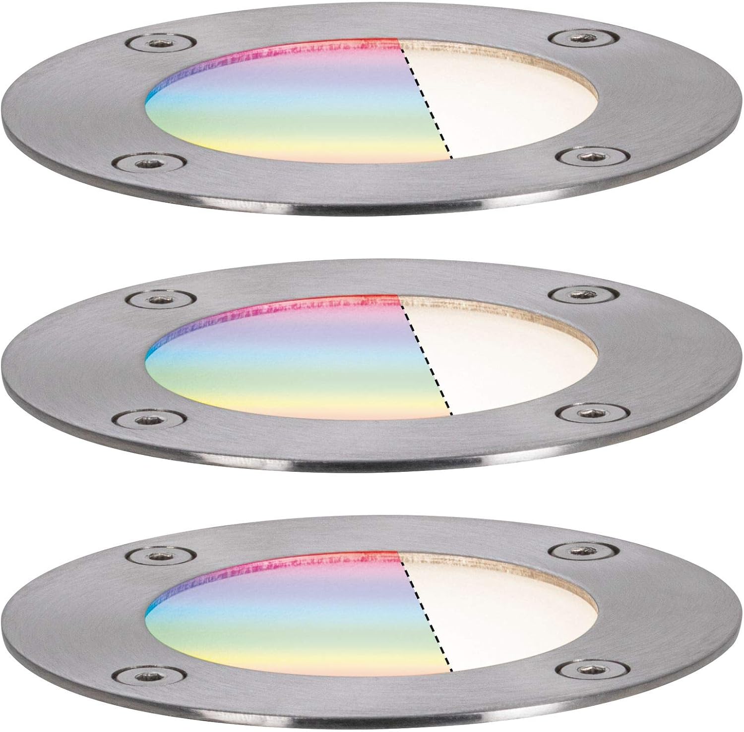 Paulmann 94275 Plug & Shine LED Outdoor luminaire Zigbee recessed Floor luminaire Starter Set RGBW incl. 3x3.6 watt dimmable IP65 Water-Jet Protected Silver Garden Lighting Metal Warm White 3000 K - Image 3
