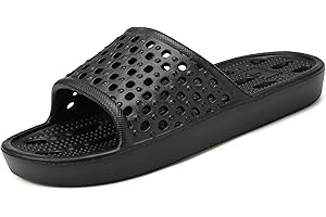 clootess Shower Shoes Slide for Men and Women Holes Bath Slipper Bathroom Sandal Pool Gym College Dorm Non-Slip