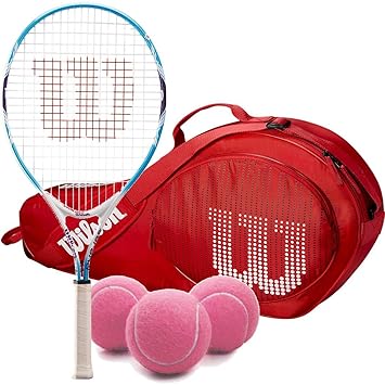 Amazon Com Wilson Serena Williams Girl S Pre Strung Junior Tennis Racquet And Junior Tennis Bag Bundle Perfect For Kids Ages 3 10 Sports Outdoors