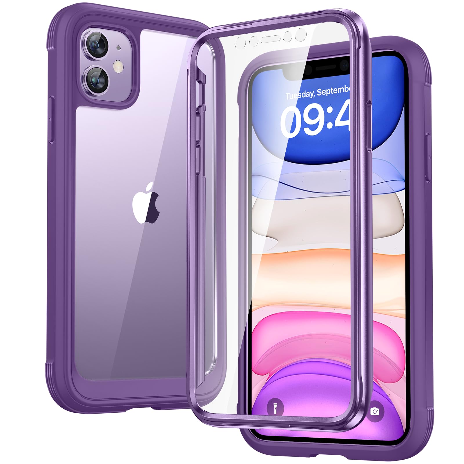 Diaclara Compatible with iPhone 11 Case, Full Body