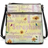 HUGS IDEA Personalized Crossbody Bag for Women Custom Hobo Bag with Name Crossbody Handbag for Lady Text Customized