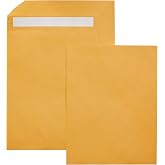 Amazon Basics Catalog Shipping Envelopes, Peel and Seal, 10" x 13", Brown Kraft, 100-Pack